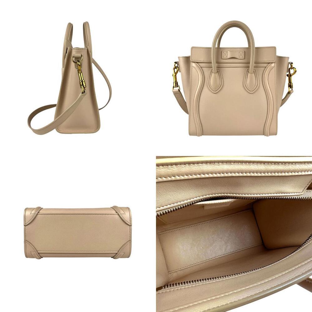 Celine Bag Beige Luggage Shoulder Leather Shopper 2way Tan